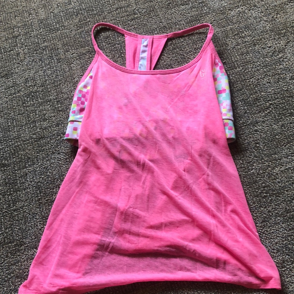 Sports tank top with built in sports bra